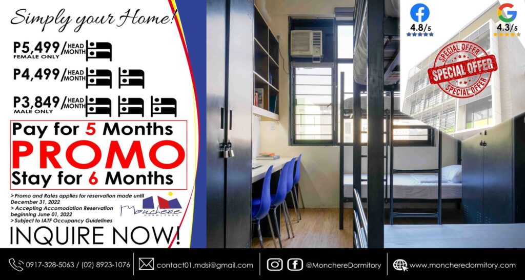 Monchere Dormitory Quiapo Promo 1