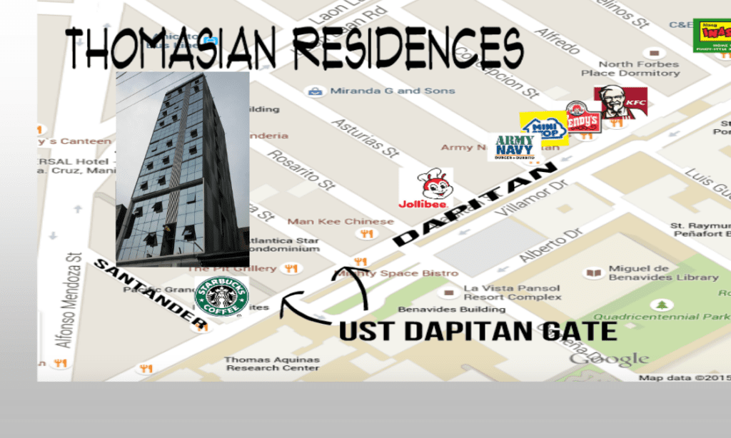 Thomasian Residences Dormitory Sampaloc Location Map